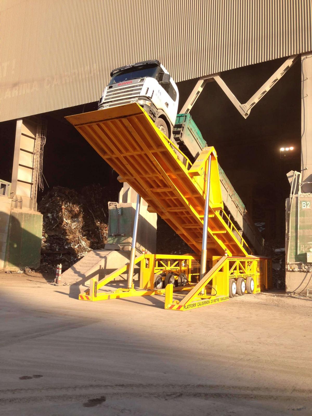 Передвижной фронтальный автомобилеразгрузчик